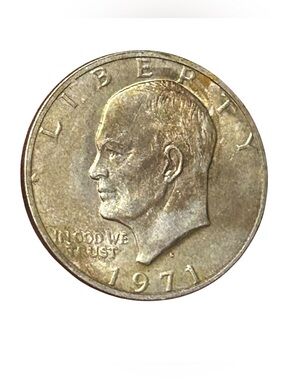 1971 S Eisenhower Dollar Coin - Silver-Toned Collectible
